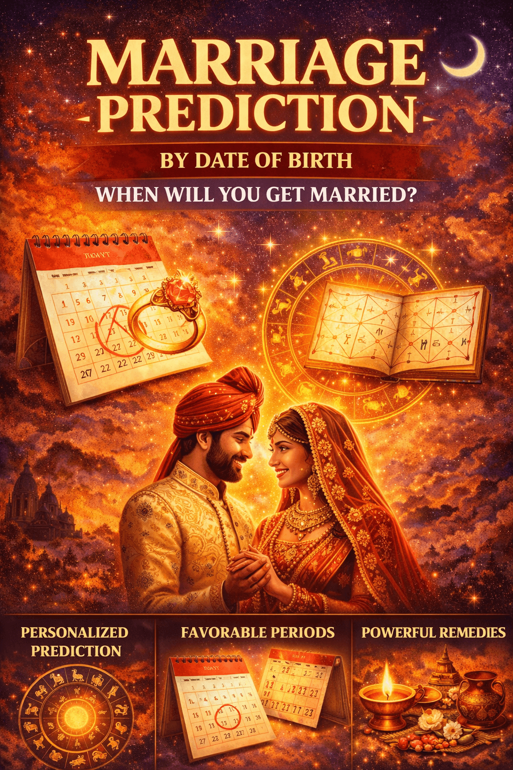 Marriage Prediction by Date of Birth — Free Vedic Marriage Timing Guide